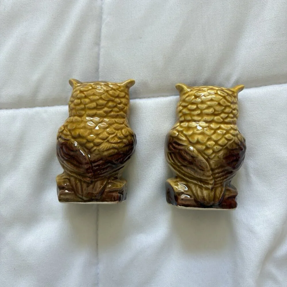 Vintage‎ Salt & Pepper Shakers Nashville Music City Ceramic Owls Made In Japan